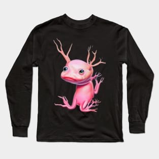 Tiny Axolotl pastel painting Long Sleeve T-Shirt